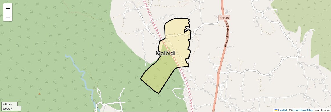 Location Map of Malbidi, Thane