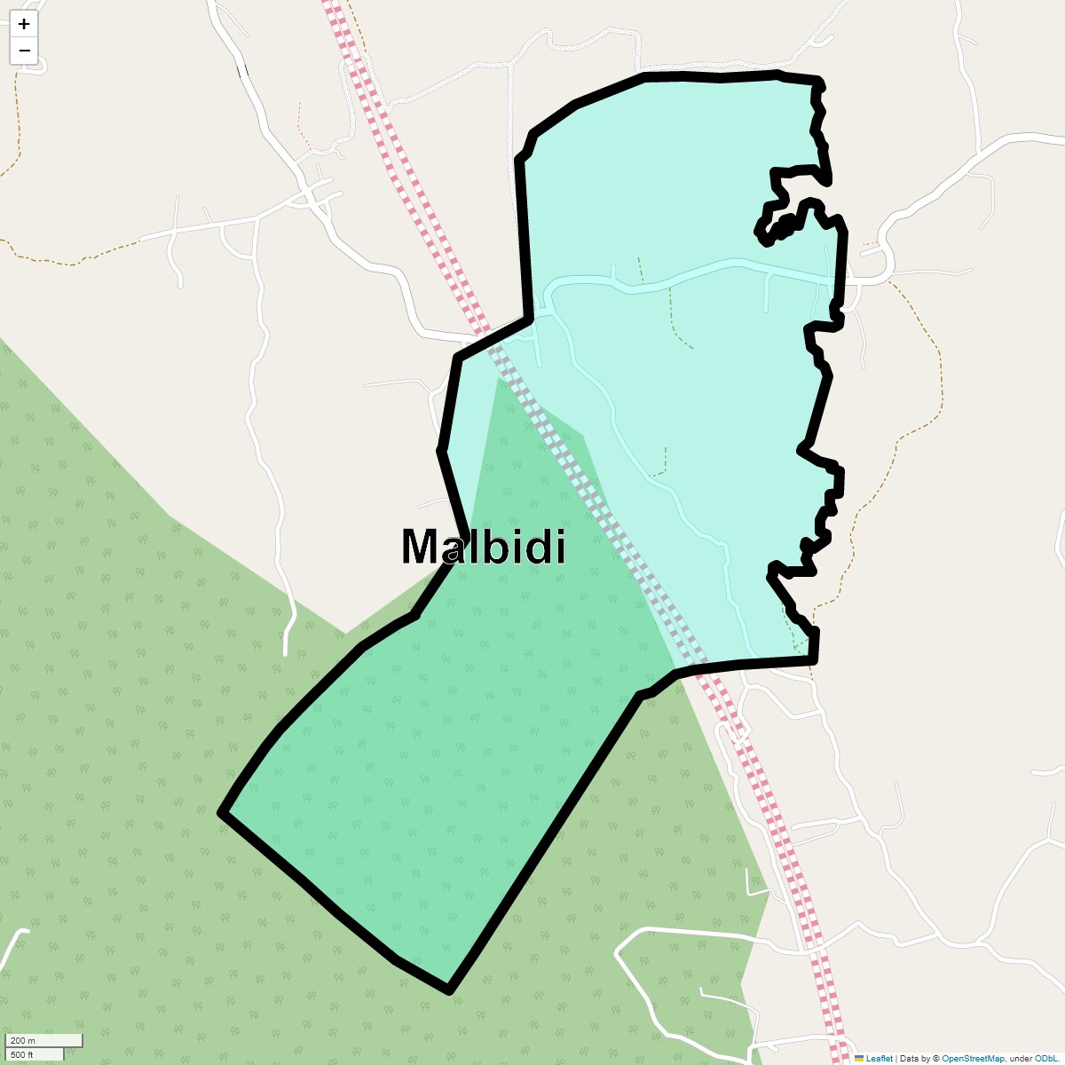 Location Map of Malbidi, Thane
