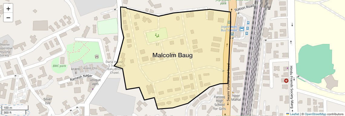 Location Map of Malcolm Baug, Mumbai