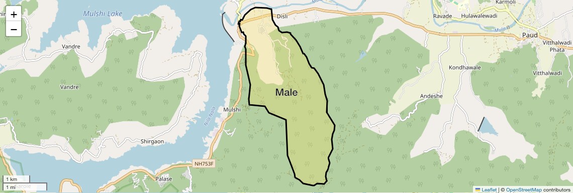 Location Map of Male, Pune