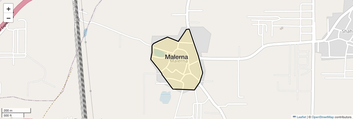 Location Map of Malerna, Faridabad