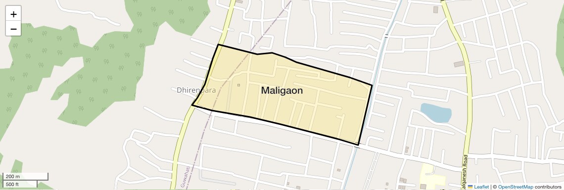 Location Map of Maligaon, Guwahati