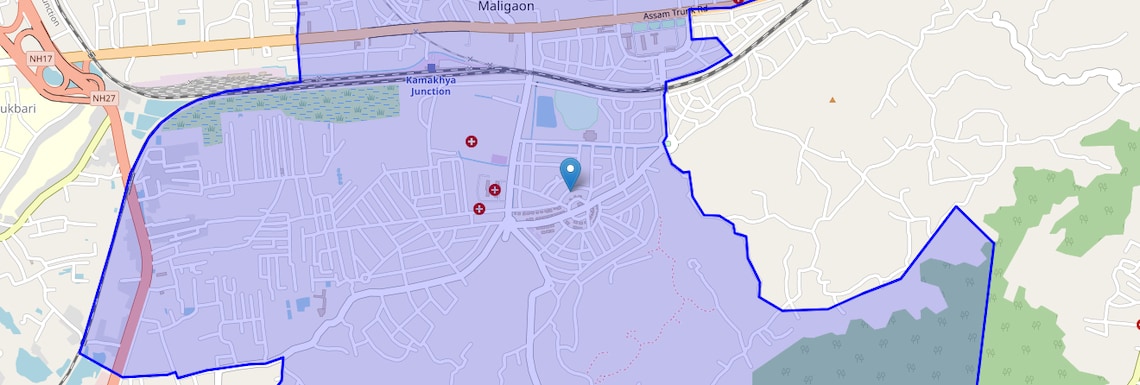 Location Map of Maligaon, Guwahati