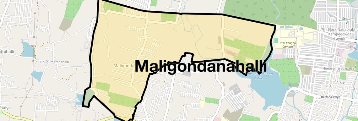 Location Map of Maligondanahalli, Bangalore