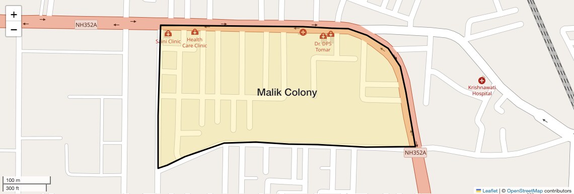 Location Map of Malik Colony, Sonipat