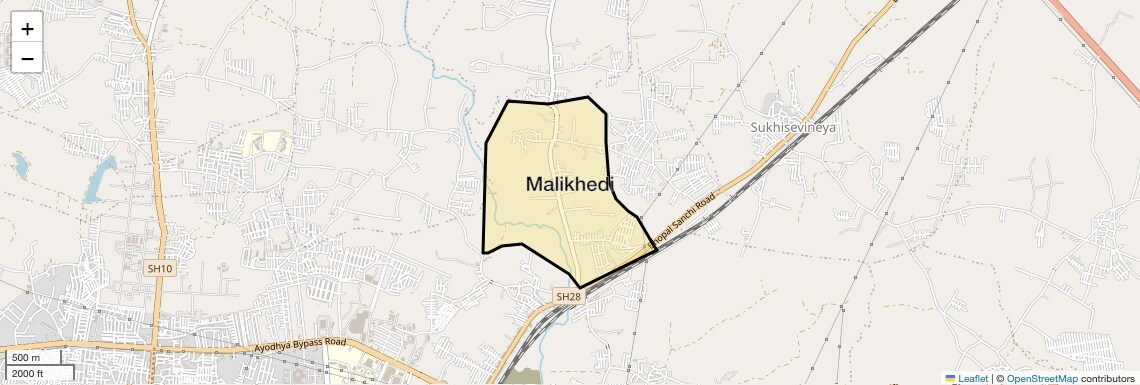 Location Map of Malikhedi, Bhopal