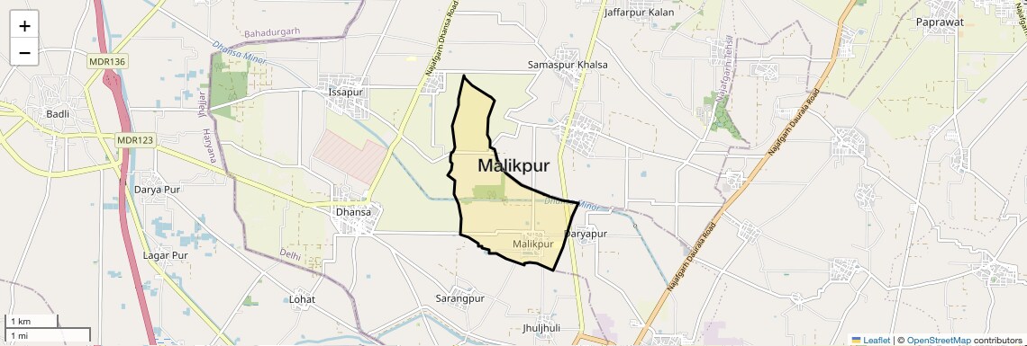 Location Map of Malikpur, Delhi