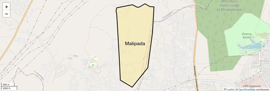 Location Map of Malipada, Bhubaneswar