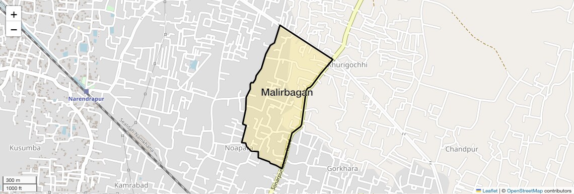 Location Map of Malirbagan, Kolkata