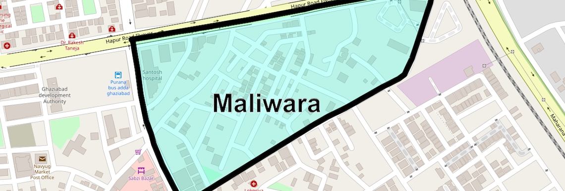 Location Map of Maliwara, Ghaziabad
