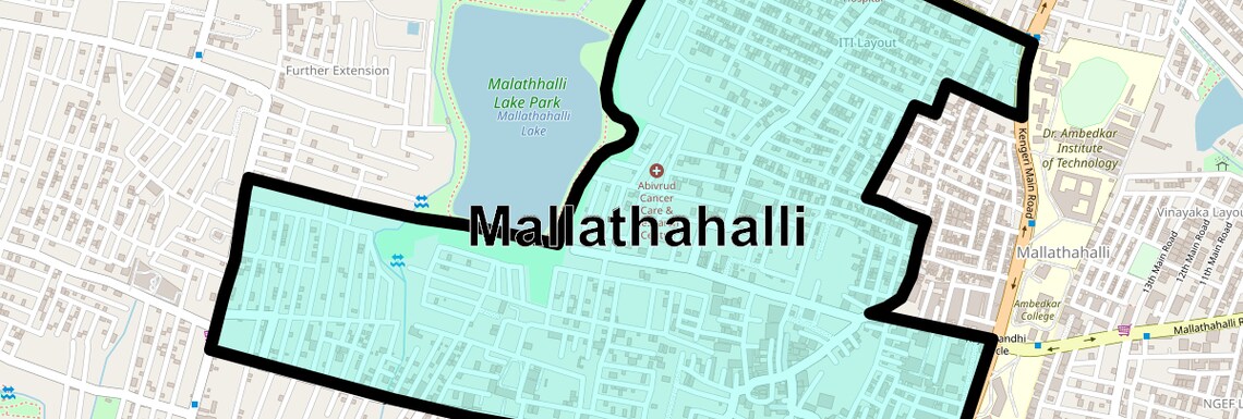 Location Map of Mallathahalli, Bangalore