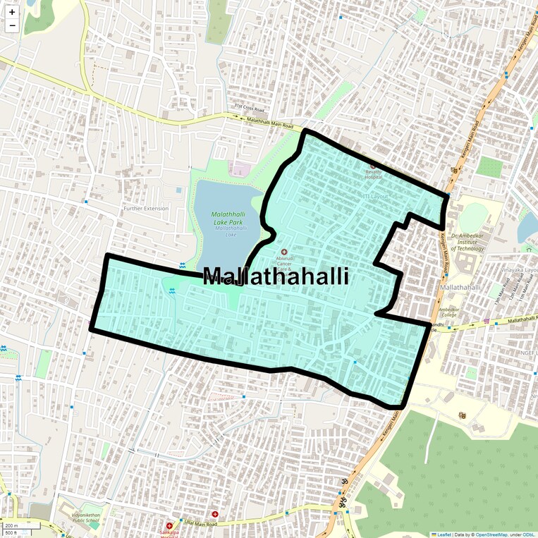 Location Map of Mallathahalli