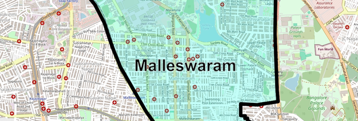 Location Map of Malleswaram, Bangalore