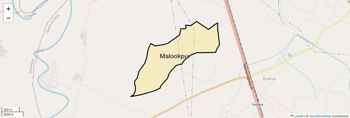 Location Map of Malookpur, Lucknow