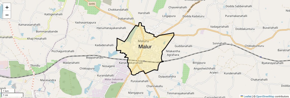 Location Map of Malur, Bangalore
