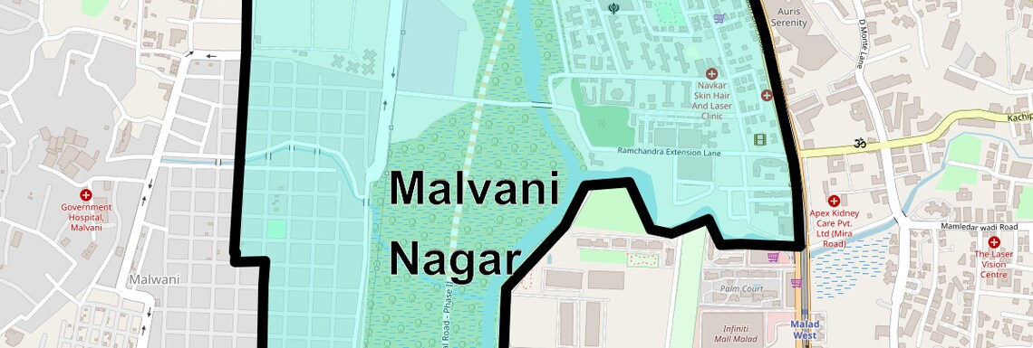 Location Map of Malvani Nagar, Mumbai
