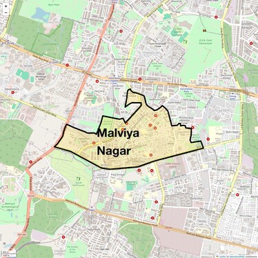 Location Map of Malviya Nagar, Delhi