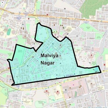 Location Map of Malviya Nagar, Delhi