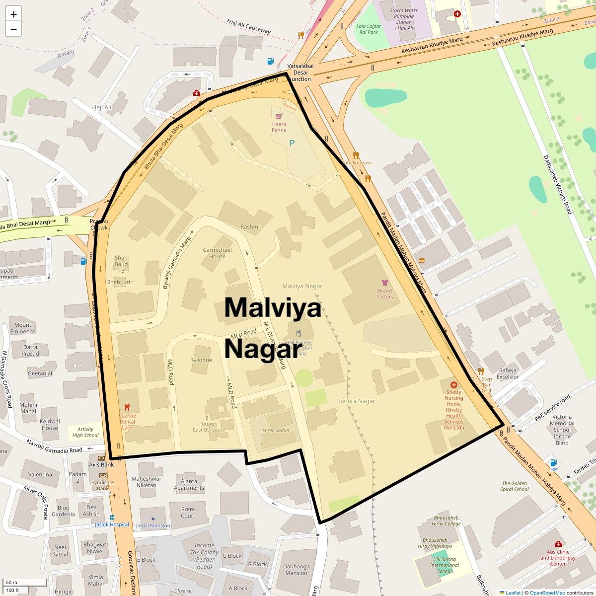 Location Map of Malviya Nagar, Mumbai