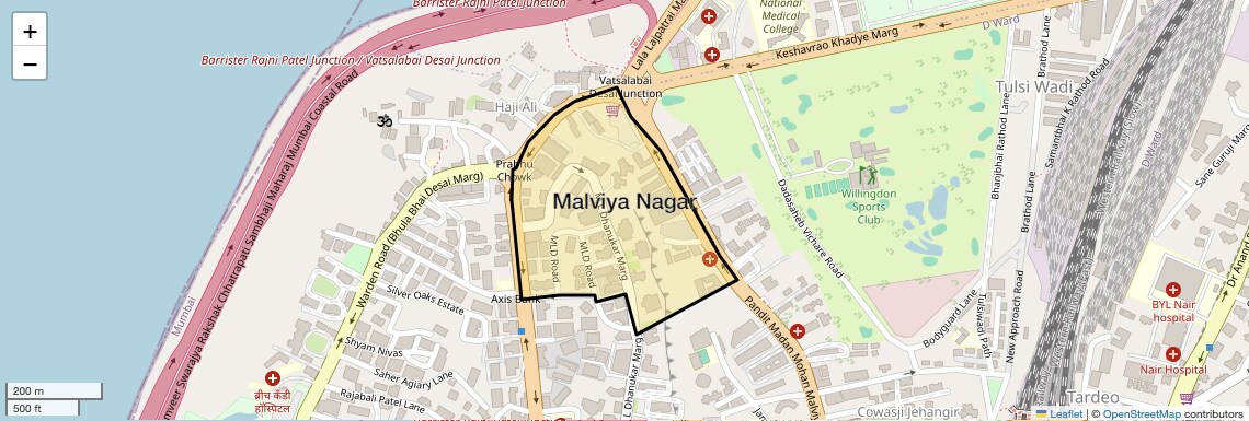 Location Map of Malviya Nagar, Mumbai