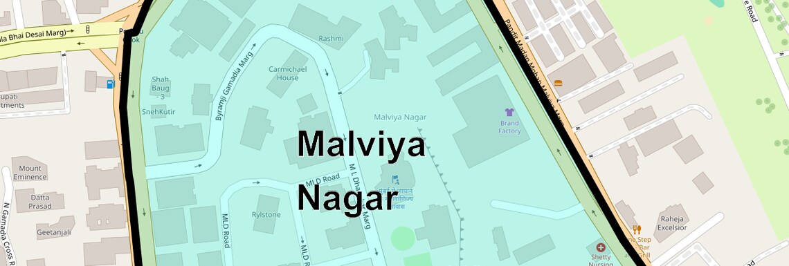 Location Map of Malviya Nagar, Mumbai