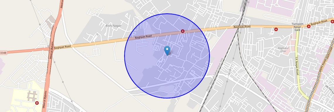Location Map of Malyana, Meerut