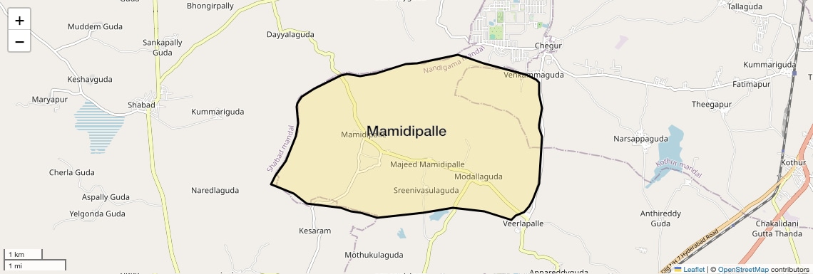 Location Map of Mamidipalle, Hyderabad