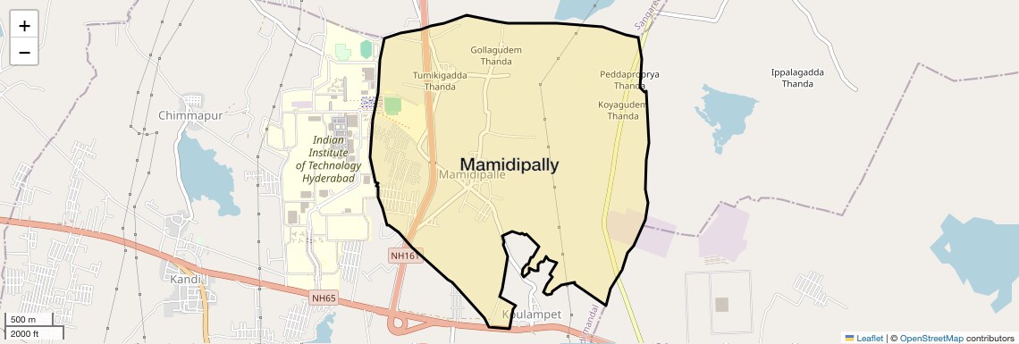 Location Map of Mamidipally, Hyderabad