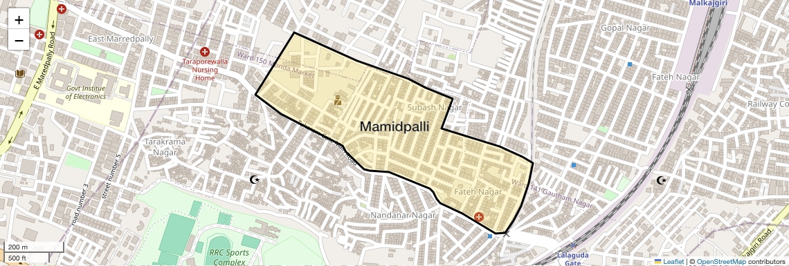 Location Map of Mamidpalli, Hyderabad