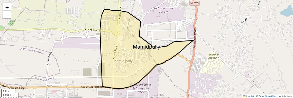 Location Map of Mamidpally, Hyderabad