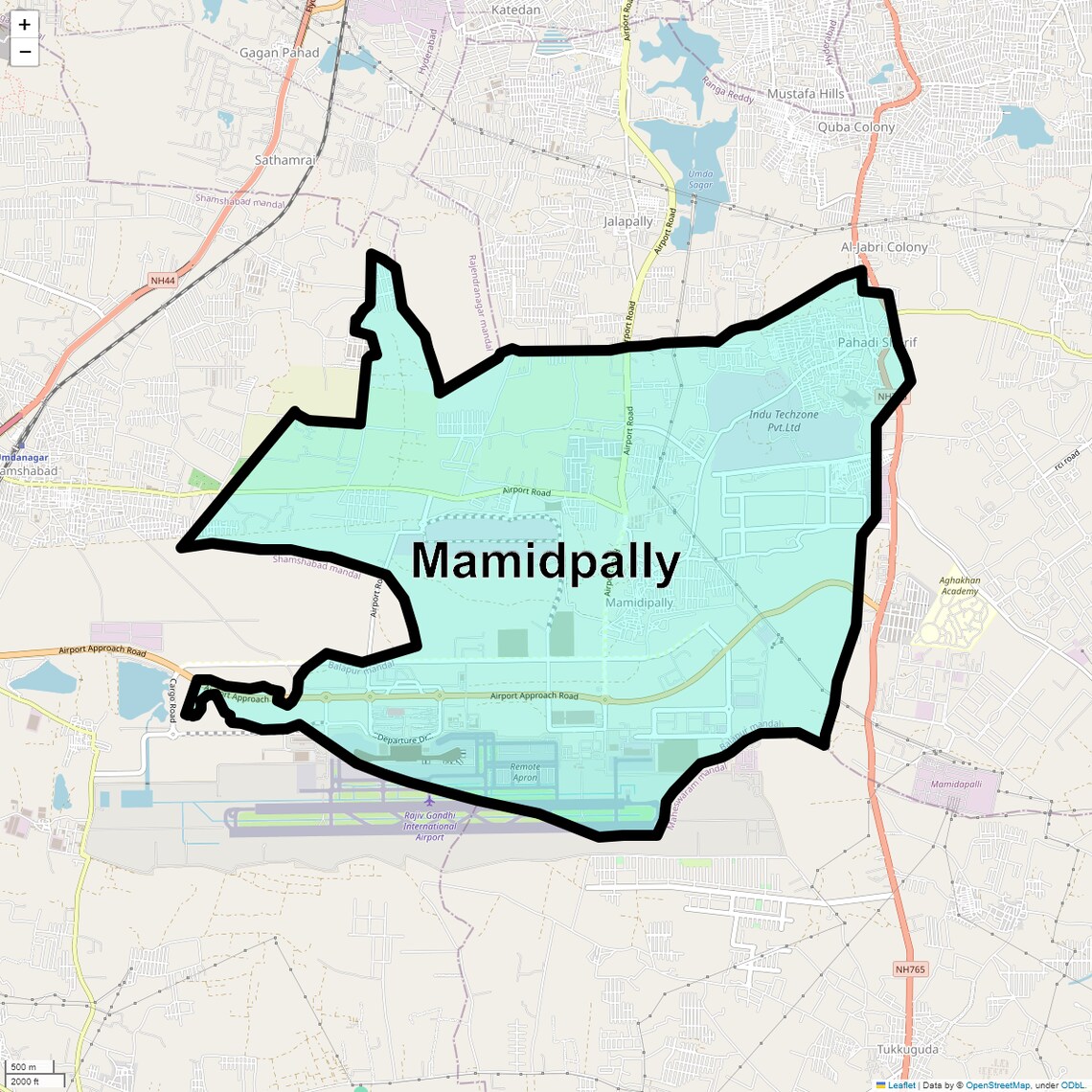 Location Map of Mamidpally, Hyderabad