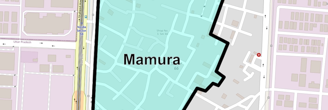 Location Map of Mamura, Noida