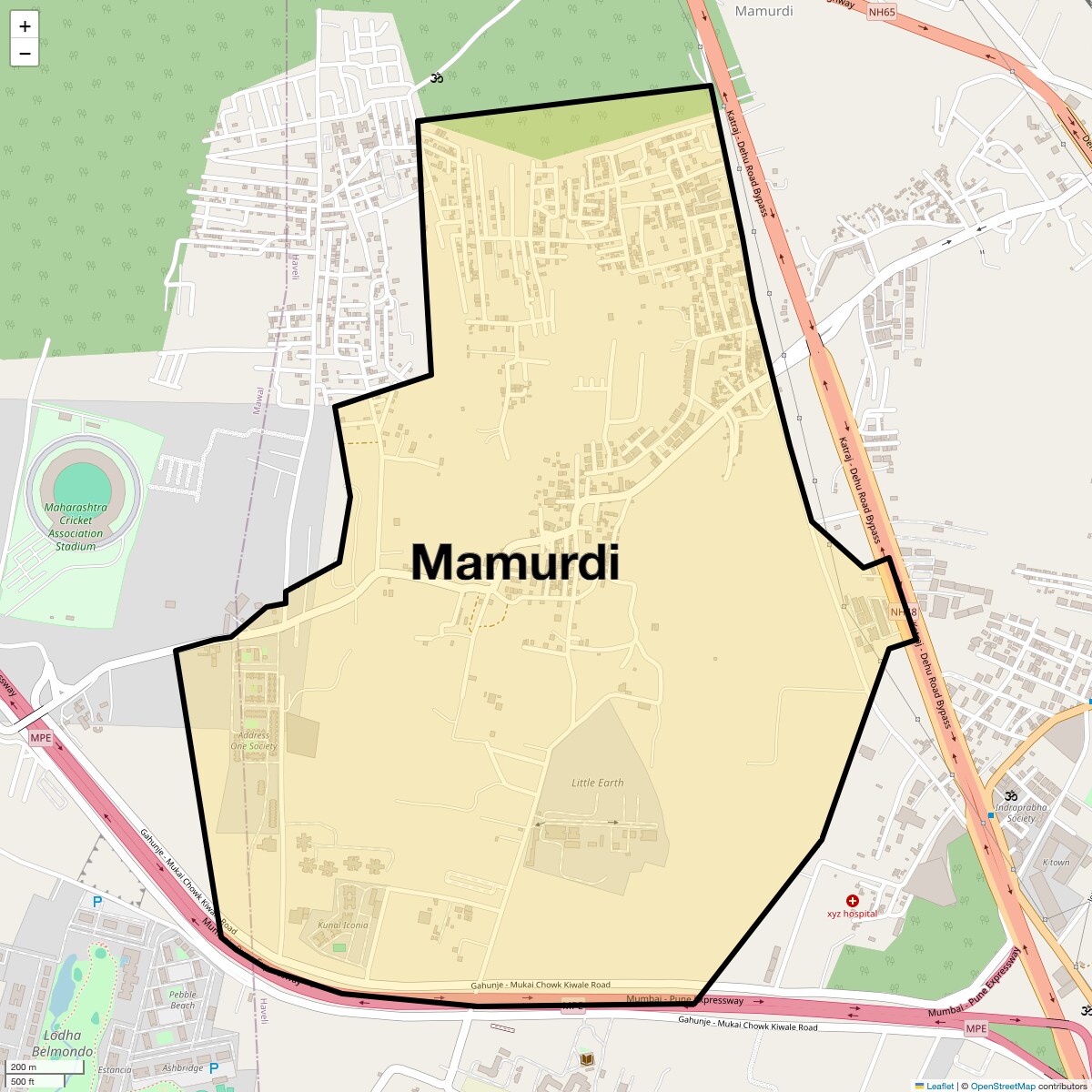 Location Map of Mamurdi, Pune