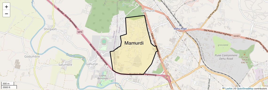 Location Map of Mamurdi, Pune