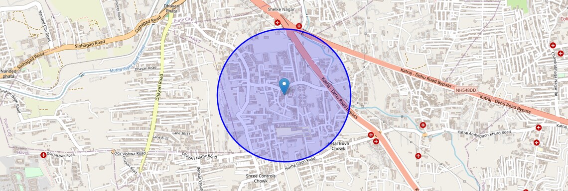 Location Map of Manaji Nagar, Pune