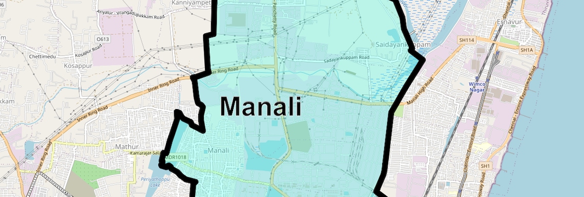 Location Map of Manali, Chennai
