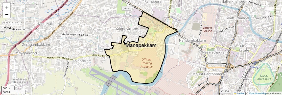 Location Map of Manapakkam, Chennai