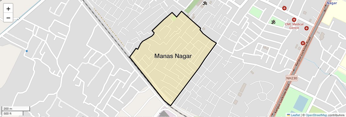 Location Map of Manas Nagar, Lucknow