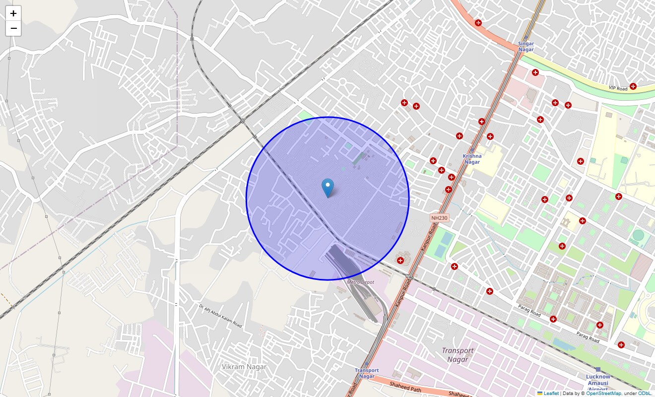 Location Map of Manas Nagar, Lucknow