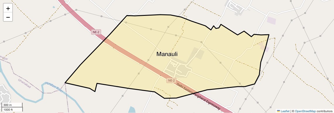 Location Map of Manauli, Ghaziabad