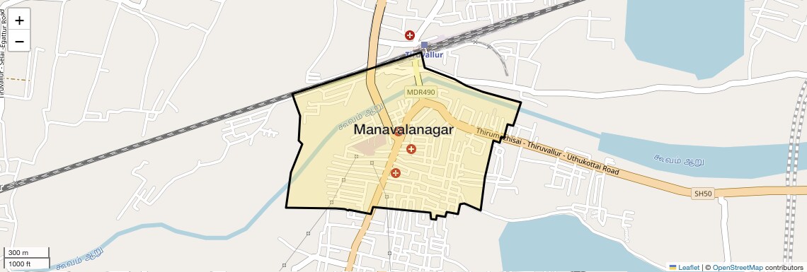 Location Map of Manavalanagar, Chennai