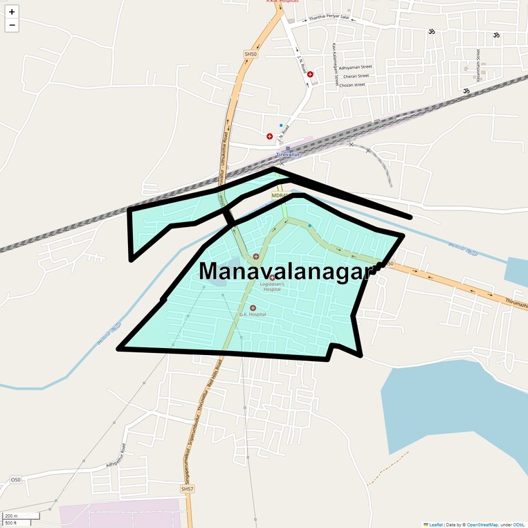 Location Map of Manavalanagar