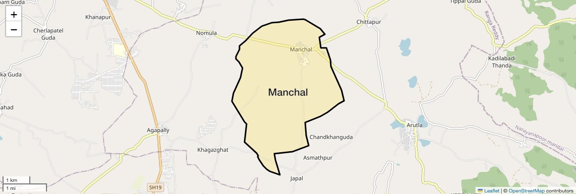Location Map of Manchal, Hyderabad