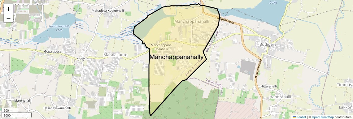 Location Map of Manchappanahally, Bangalore