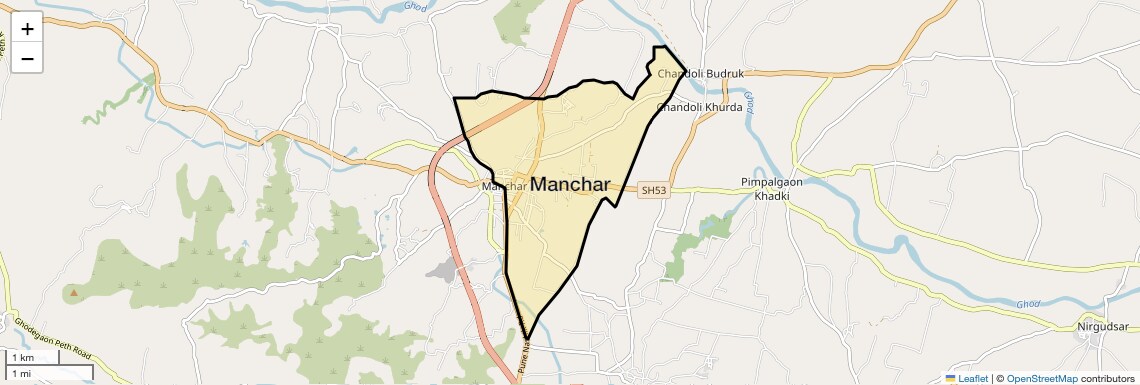 Location Map of Manchar, Pune