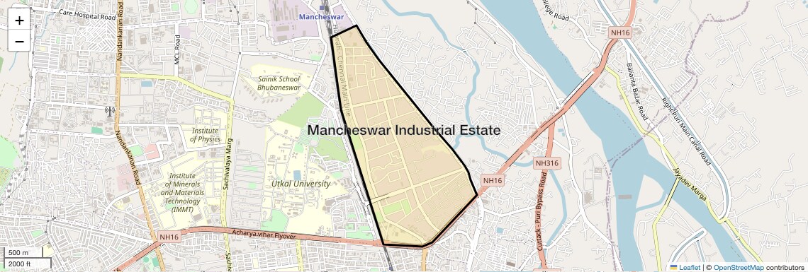 Location Map of Mancheswar Industrial Estate, Bhubaneswar