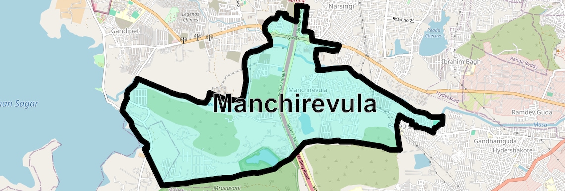 Location Map of Manchirevula, Hyderabad