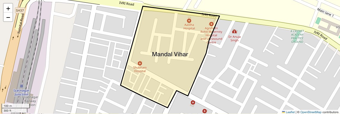 Location Map of Mandal Vihar, Bareilly