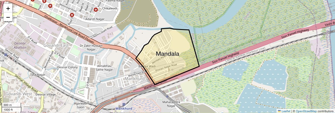 Location Map of Mandala, Mumbai