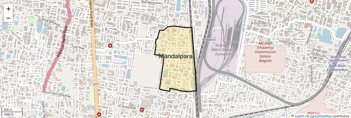 Location Map of Mandalpara, Kolkata